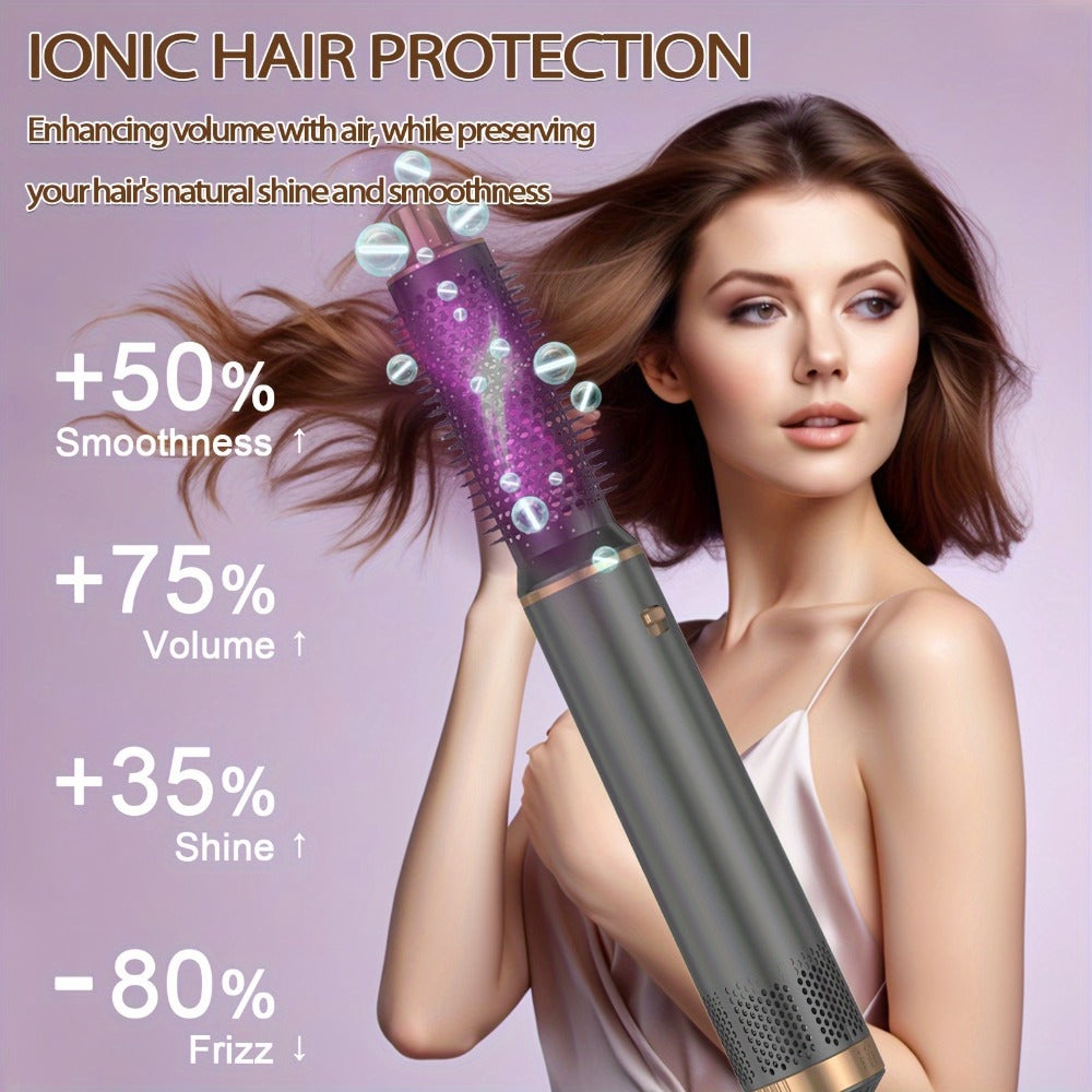 5-In-1 Hair Styler Brush with Heat Styling & Negative Ion Technology - Blowdry, Curl & Straightening Multi-Functional Styler - Perfect Holiday Gift for Women