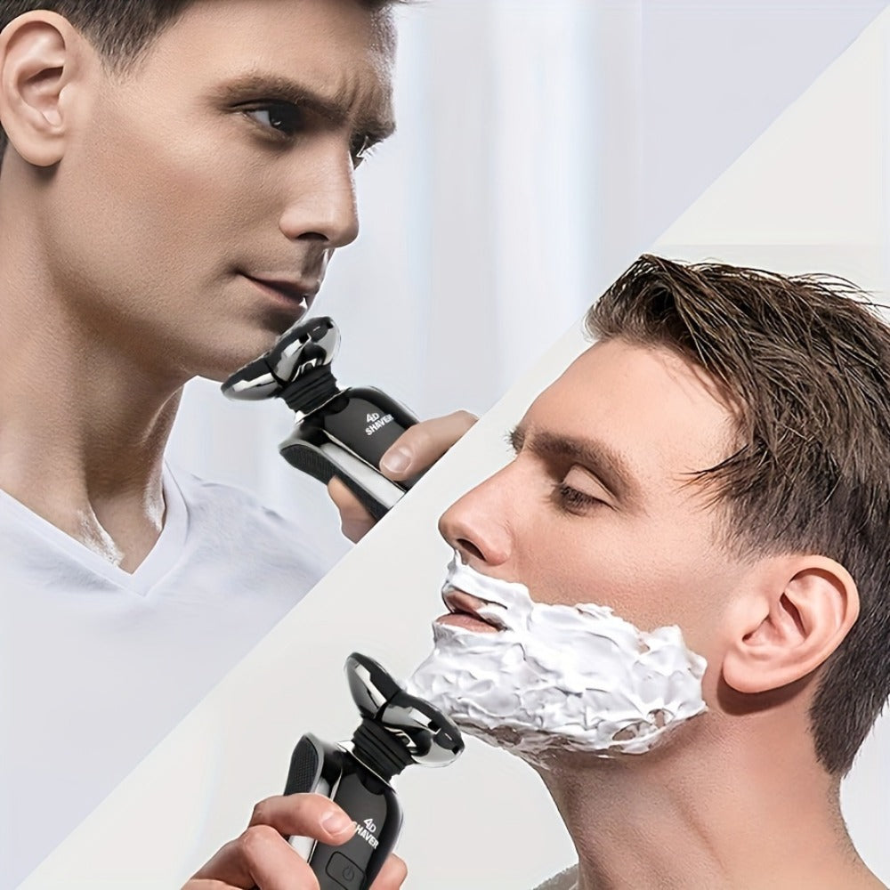 5-In-1 Electric Razor for Men, Rechargeable 3D Rotary Shaver, Electric Shaving Machine, Beard Trimmer, Nose Hair Trimmer, Facial Cleaning Brush, Perfect Father'S Day Gift Fordad, Husband, Boyfriend