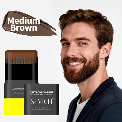 Beard Dye Pen Waterproof Beard Color Stick - Sevich 2-in-1 Disposable Washable Beard Hair Filler Pen with Brush for Men Mustache Styling Natural Gentle Look
