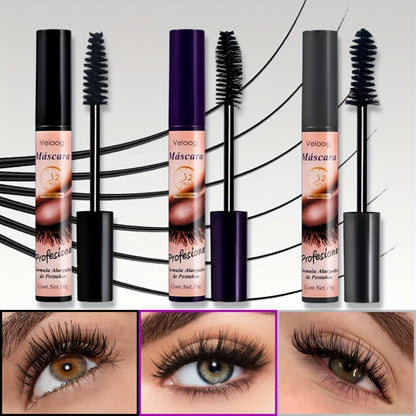 Waterproof Mascara Set 3pcs — Lengthening Volumizing Curling Mascara with 3 Brush Heads (Sea Urchin, Spiral, Conical), Long-Lasting Sweatproof Humidity-Resistant Eye Makeup