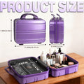 Portable Makeup Travel Case Hand Luggage, Pressure-proof Carrying Makeup Case Suitcase with Elastic Band, Small Hard Shell Cosmetic Case for Travel Camping.The Choice for Elegant Women