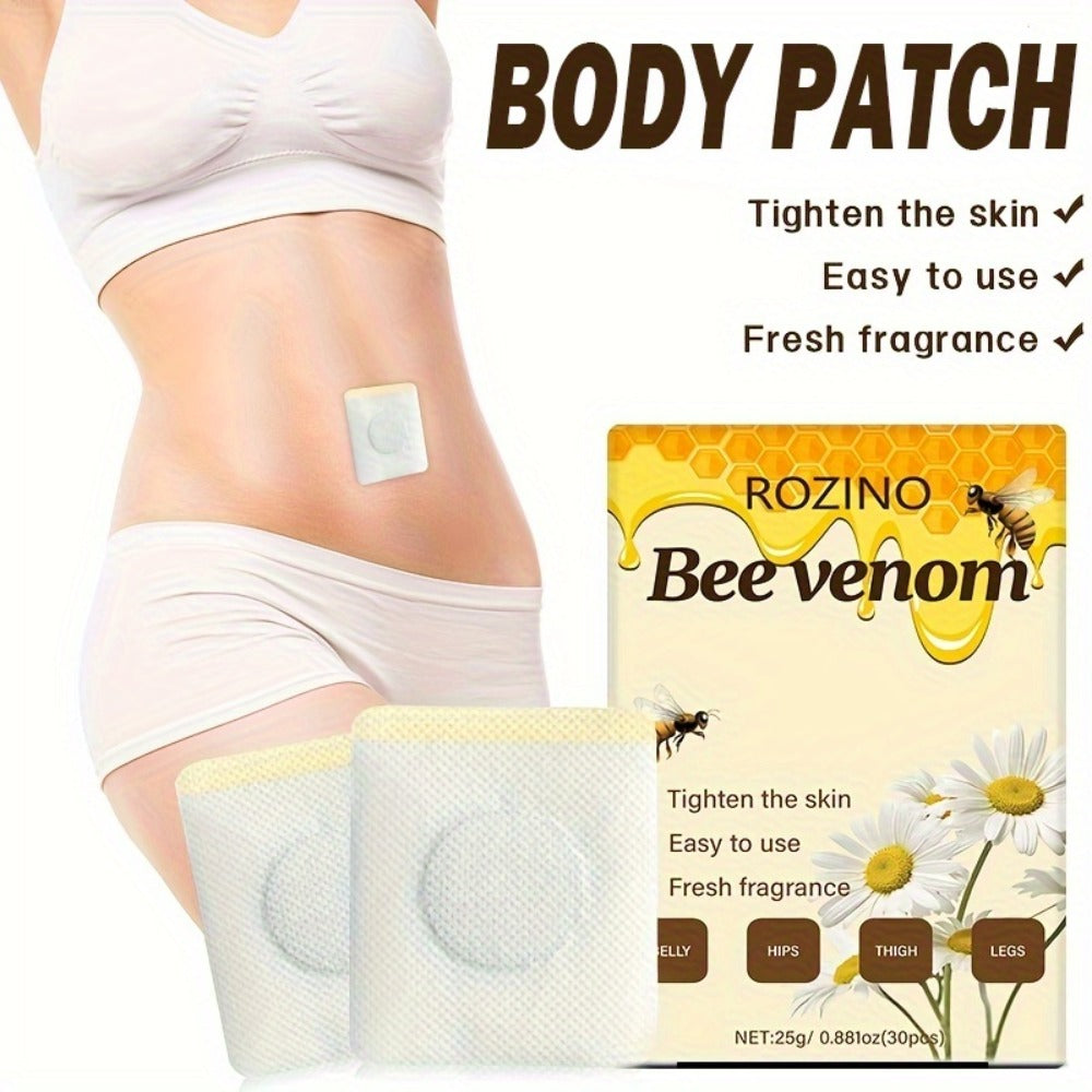 60pcs Bee Venom Navel Firming Patches, Infused with Natural Botanical Ingredients, Featuring a Fresh Scent And Long-Lasting Adhesion. Ideal for Body Care.Suitable for All Skin Types