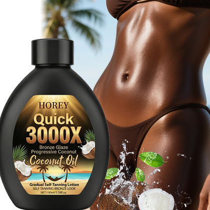Self Tanning Lotion 100ml Coconut Extract Gradual Sunless Tanner - Natural Sun-Kissed Glow Moisturizing Self Tanner Body Lotion for Women Men Summer Tan 3000X