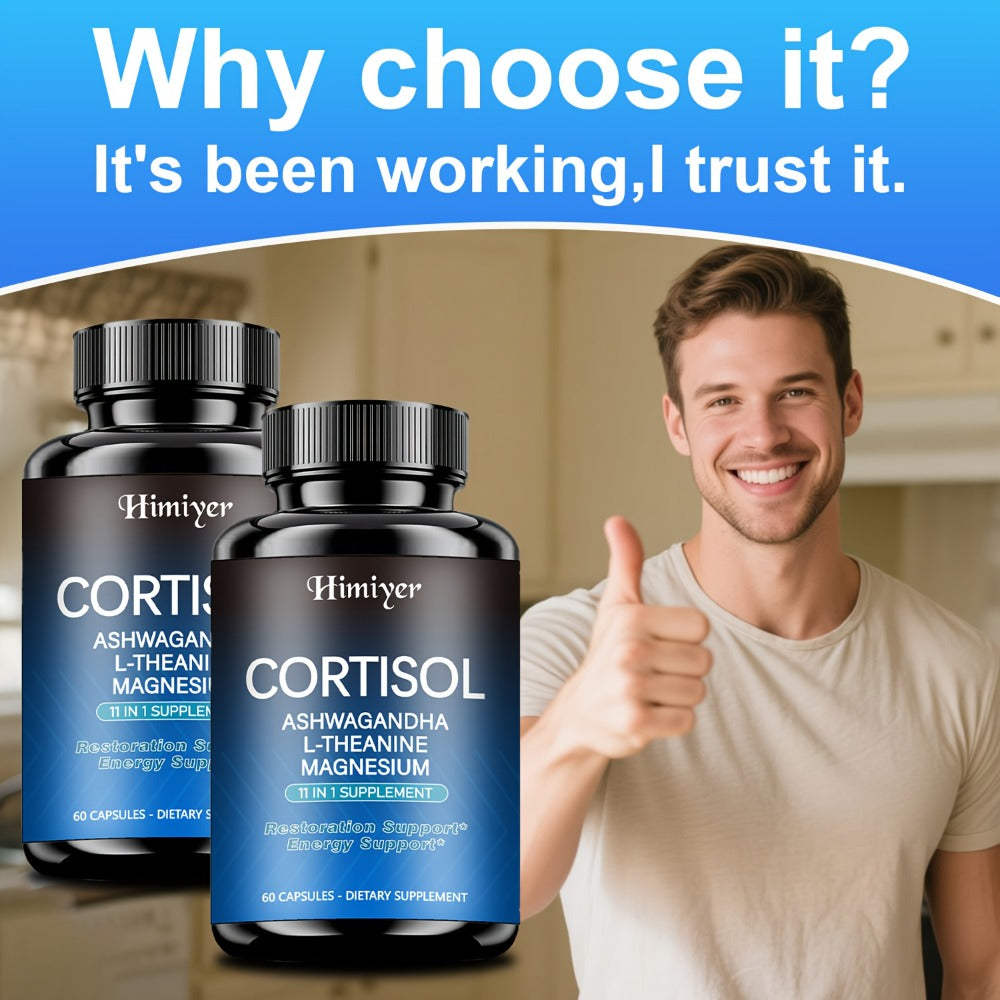 (1/3 Packs) Stress Management Capsules - All-round Relaxation And Balance Supplement Capsules - Balance Cortisol And, Peaceful Sleep And Emotional Improvement, Containing Rhodioda, Ashwagandhal, Theanine And Magnesium.