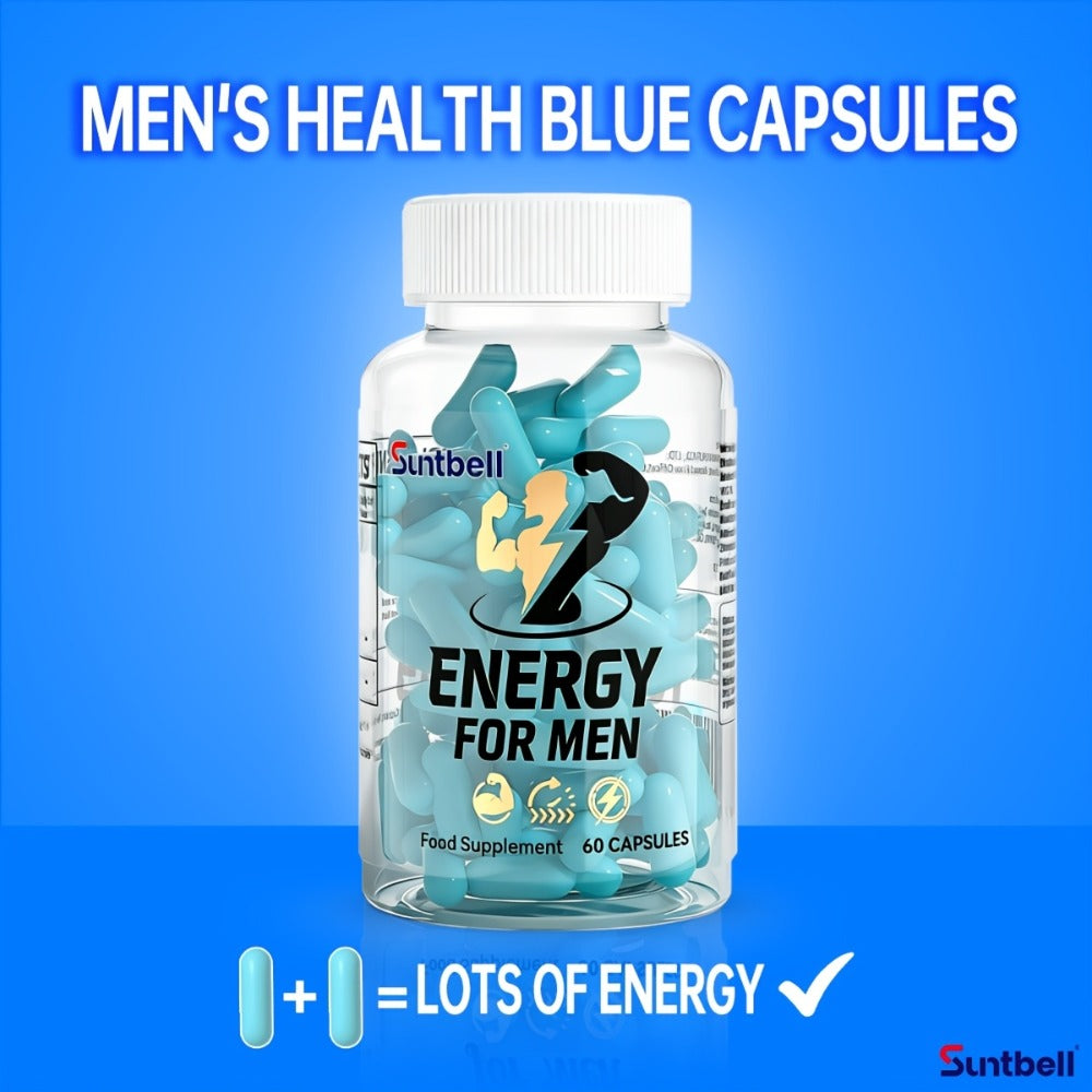 Energy Supplement for Men, with Horny Goat, Tongkat Ali, Maca, L-Citrulline, Support Hormone, Provide Energy, Men's Health Capsules, Gift for Lover, 60 Capsules
