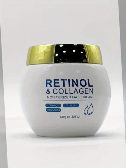Retinol Face Cream with Collagen - Firming Moisturizing Anti-Aging Facial Cream for All Skin Types - Day and Night Skin Care Cream for Women & Family 130g / Retinol Essence