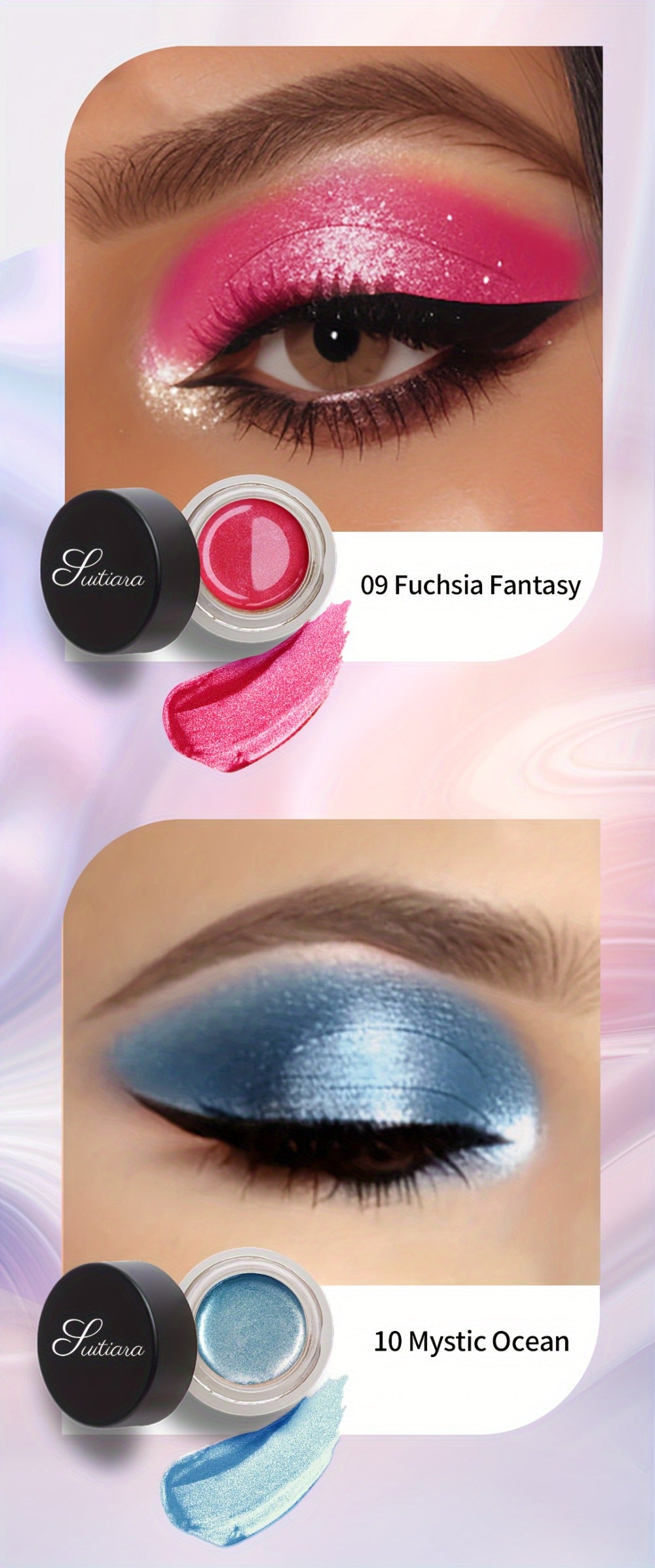 Jelly Eyeshadow 2pcs Shimmer Gel Single Color Sunset Copper High Gloss Long Lasting Fade Resistant Eye Makeup for Women Party Holiday Glam