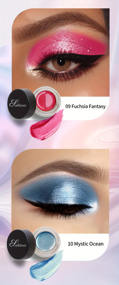 Jelly Eyeshadow 2pcs Shimmer Gel Single Color Sunset Copper High Gloss Long Lasting Fade Resistant Eye Makeup for Women Party Holiday Glam