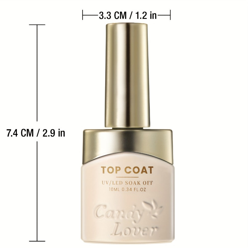 Candy Lover Gel Nail Polish Top And Base Coat, 4pcs Glossy Top Coat Base Coat Matte Top Coat & Nail Strengthener Kit, UV Soak Off Gel Base And Top Coat Nail Polish Nail Strengthener Gel Nail Kit