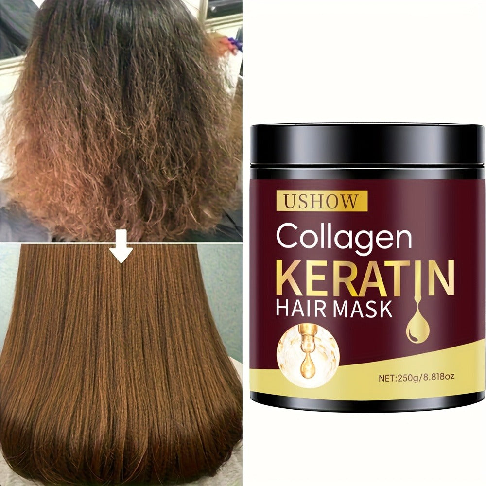 Collagen Keratin Hair Mask 250g - Intensive Repair & Split End Protection for Dry Damaged Hair | Softens & Fortifies | Deep Nourishment Treatment for Women