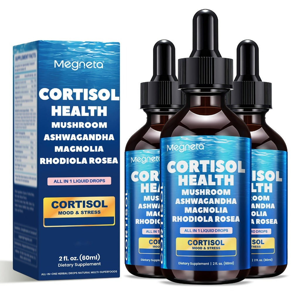 Cortisol Liquid Drops- Stress Eating/ Cortisol Belly/ Emotional Management-with Magnesium Glycinate & KSM-66 Ashwagandha & L-Theanine & Natural Herbal- Sublingual Drops-99% Absorption(2fl. Oz./ 2.03oz)