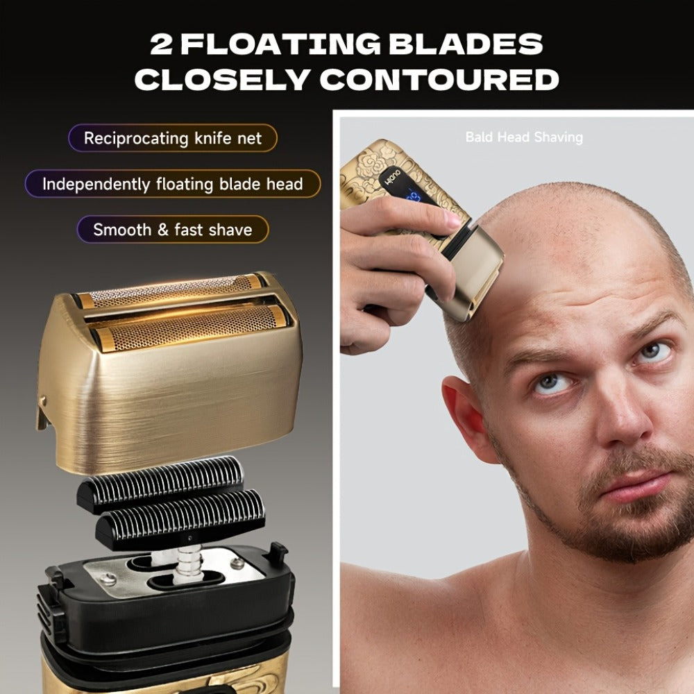 Foil Shaver for Men — Electric Razor, Beard & Mustache Trimmer, Cordless Head Shaver for Bald Men | Barber Shears Haircutting Kit | Father's Day Gift for Dad