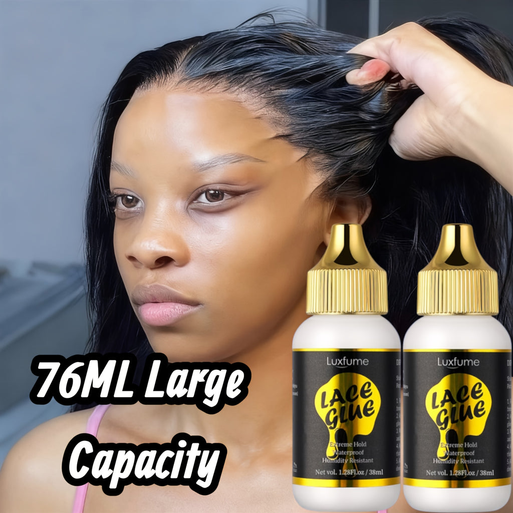 2pcs Wig Glue Lace Glue, Bold Hold Lace Glue for Wigs, Invisible Bonding Wig Glue for Front Lace Wig, Fast Drying Waterproof Lace Glue Extreme Hold for Lace Wigs And Daily Temporary Styling Of Hair.