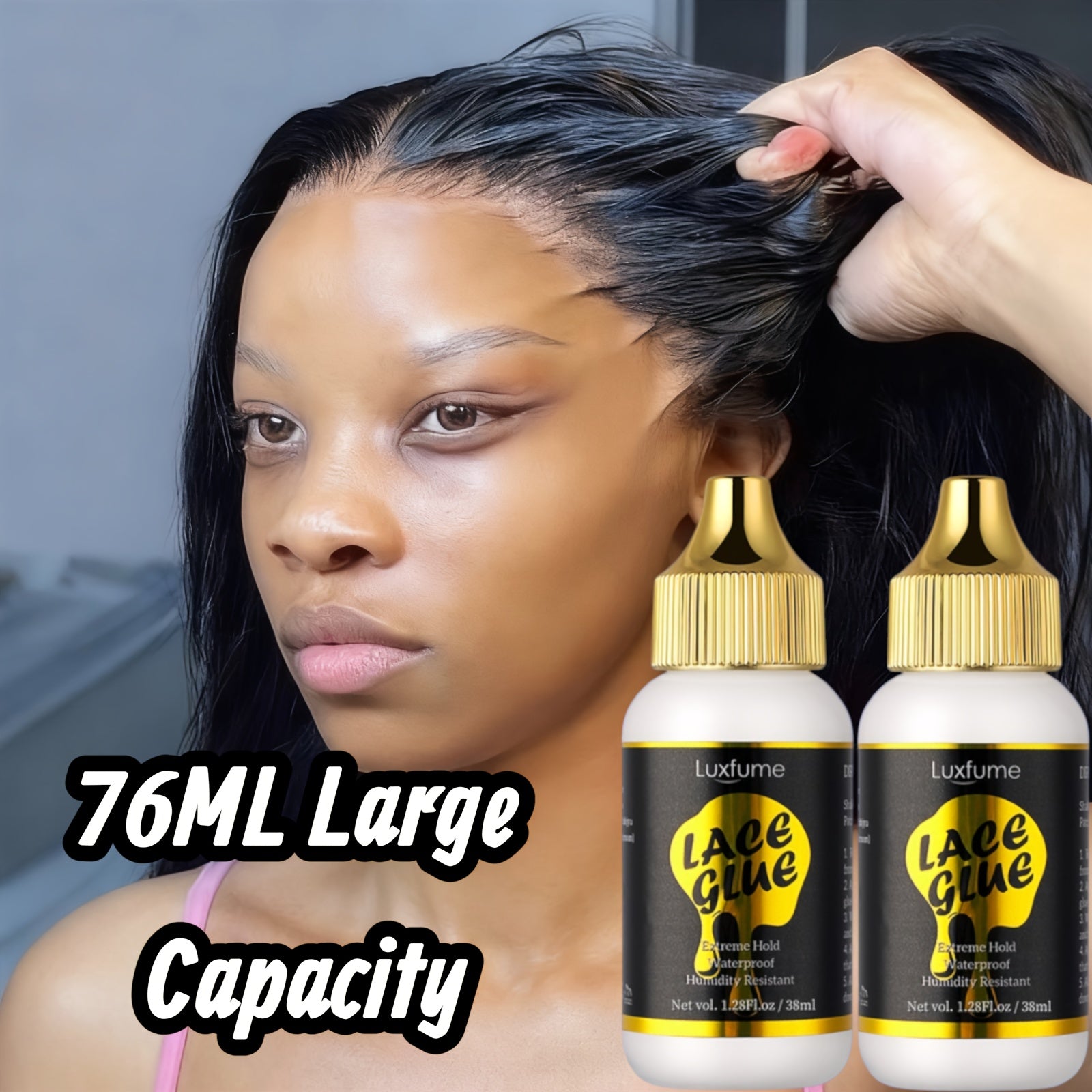2pcs Wig Glue Lace Glue, Bold Hold Lace Glue for Wigs, Invisible Bonding Wig Glue for Front Lace Wig, Fast Drying Waterproof Lace Glue Extreme Hold for Lace Wigs And Daily Temporary Styling Of Hair.