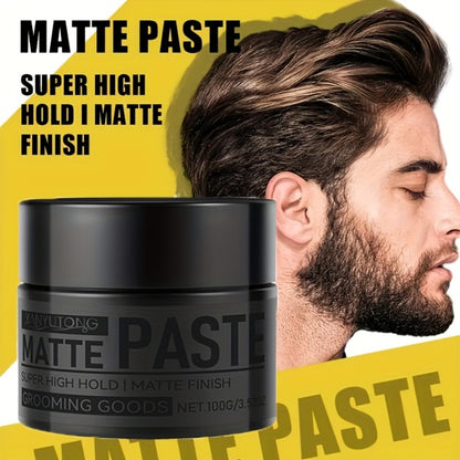 Men's Hair Paste Matte Cream 100g | Non-Greasy Salon Style Styling Gel | Plant Squalane & Argan Oil | Easy Hold & Natural Finish for All Hair Types