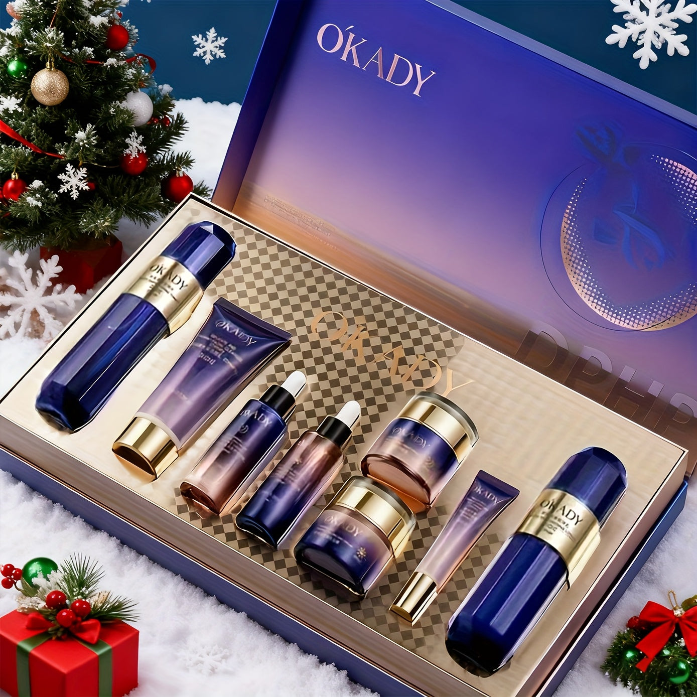 OKDAY Hydrolyzed Collagen, Sodium Hyaluronate, Makes Skin Feel Smooth, Looks Younger, Firmer, Enhances Skin Elasticity, Skin Care Kits, High-End Skin Care Products, Gifts for Women, Thanksgiving Gifts, Suitable for Gifts - Christmas/ New Year/Gifts