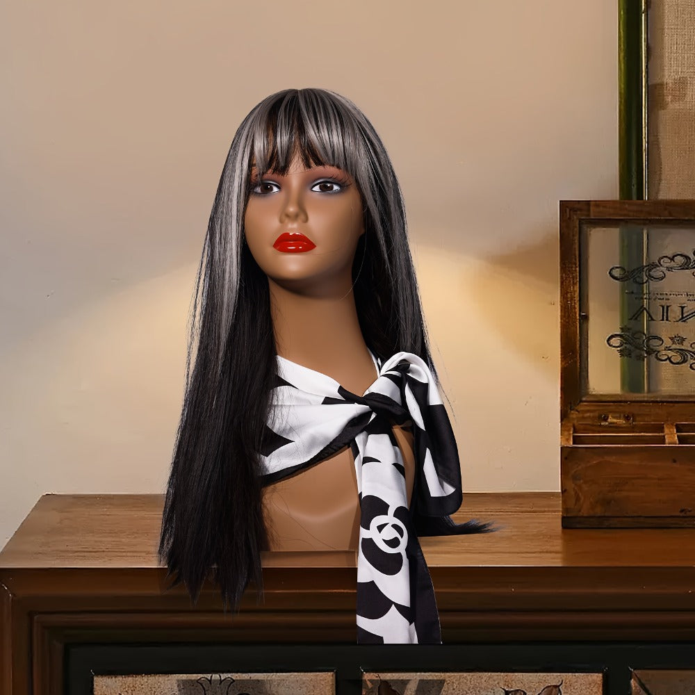 Mannequin Head for Wigs Female Display Stand Plastic Wig Hat Necklace Holder Salon Training Practice Retail Store Showcase Hairstyle Display 4 Pcs Set