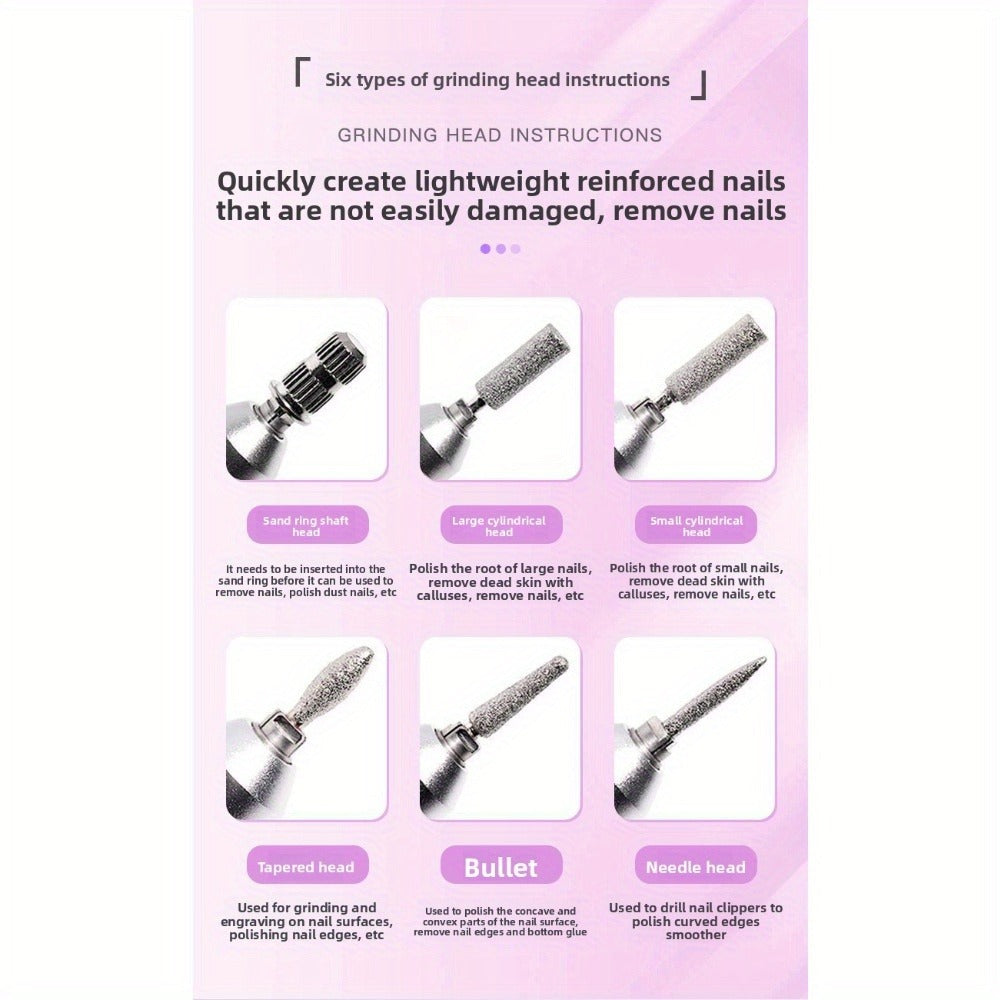 Professional E- for nail Drill 45000 RPM Rechargeable Electric for nail File Kit Portable&Low Noise for nail Drill Manicure Pedicure Tools Polishing Set With for nail Drill Bits Sanding Bands For Nail Salon&Perfect Holiday Gifts For Women