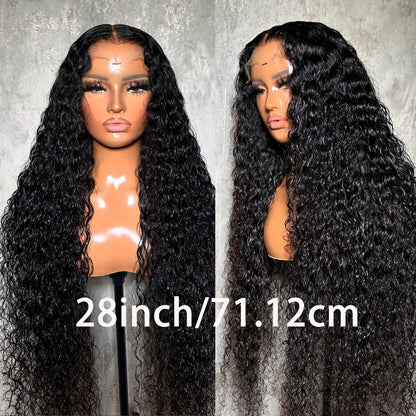 Deep Curly Lace Front Wig 13x4 28 Inch 180% Density Transparent Lace Synthetic Heat Resistant Coily Curls Glueless Adjustable Cap Natural Black Hot Pink for Women