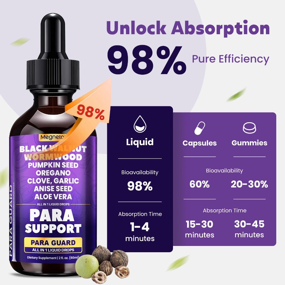 High Potency Herb with Black Walnut Liquid Drops, with Clove, Garlic, Turmeric, Pumpkin Seed, Oregano, Digestive Health Support, Gut-Friendly. 2.03 oz