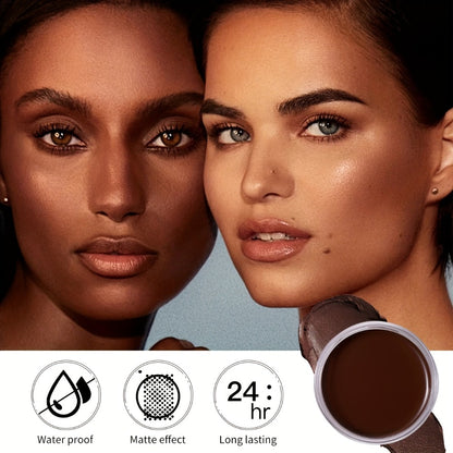 Matte Velvet Foundation Cream Full Coverage — Waterproof Oil Control, Pore-Less Smudge-Proof Long-Lasting Formula, 0.7oz, 6 Shades Light to Deep