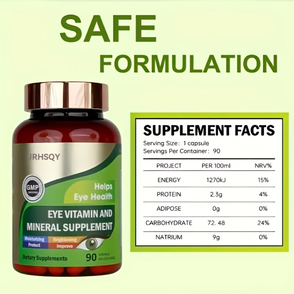 3 bottles Advanced Eye Vitamins and Mineral Supplement with Lutein& Zeaxanthin+ Zinc, Vitamin C& E- Supports Vision, Macular Health& Eye Health- 90 Count