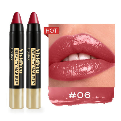 Matte Lipstick Set 6pcs Creamy Long Lasting Waterproof Non-Stick Automatic Lipstick Pen Bullet Lip Color Gift for Women