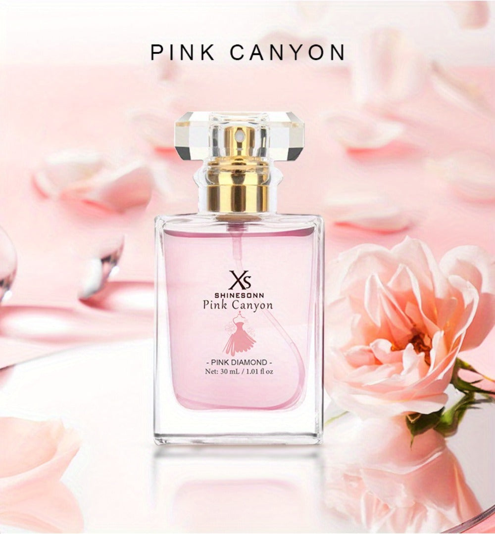 Perfume for Women Pink Canyon 1oz Eau de Parfum Floral Fruity Fragrance Pomegranate Peony Amber Long Lasting Travel Size Date Night Gift for Her