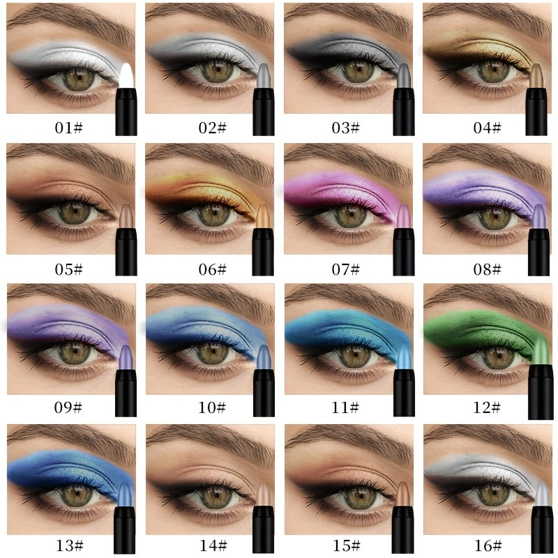 [Makeup X Easter]16 Colored Pearl Eye Shadow Pens Eyeliner Highgloss Stick Eyeliner Gel Pen for Valentine'S Day