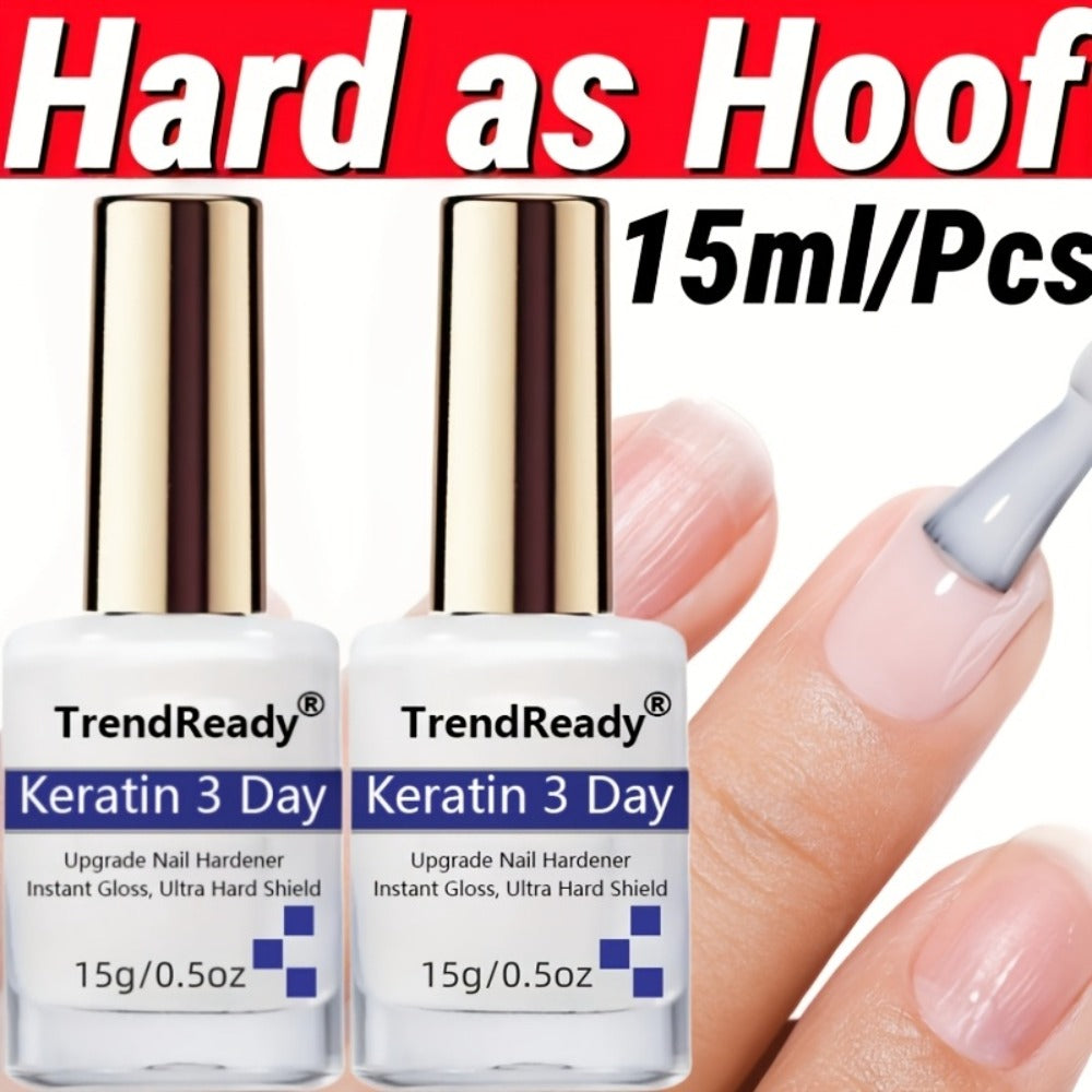 2PCS 0.51oz Nail Hardener | White Nail Hardener Extra Strong For Weak Nails | Long Lasting & Fast Drying Nail Polish For Weak Splitting Break | Manicure Essentials, Nail Care, Smoothes Nails | Halloween Gift, Christmas Gift, Nail Oil