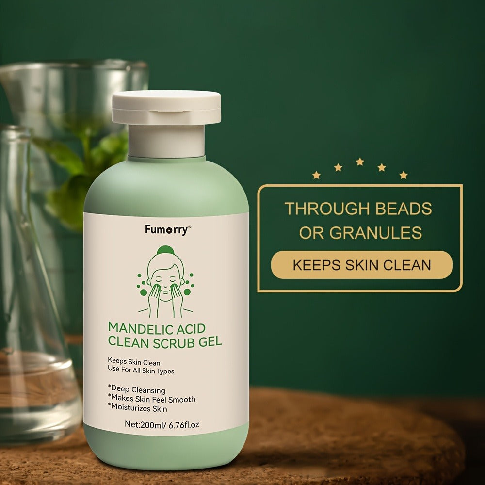 Deep Cleansing Exfoliating Gel - 6.76oz, with Mandelic Acid - Aloe & Rose Extract, Long-Lasting Moisture Cleanses Pores Exfoliating Gel for Both Face And Body Suitable for Daily Use
