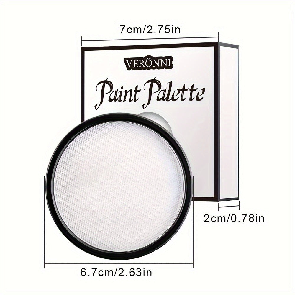 Water Based Face Paint Kit, Black & White Water Activated Face Body Painting Makeup Palette Cosplay Halloween Paint Palette with 10 Brushes