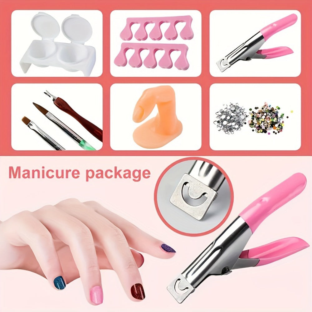 Acrylic Nail Kit for Beginners 12 Color Glitter Acrylic Powder White Clear Pink Acrylic Powder Nails Extension Professional Nails Kit Acrylic Set Manicure Tools Acrylic Supplies for Women
