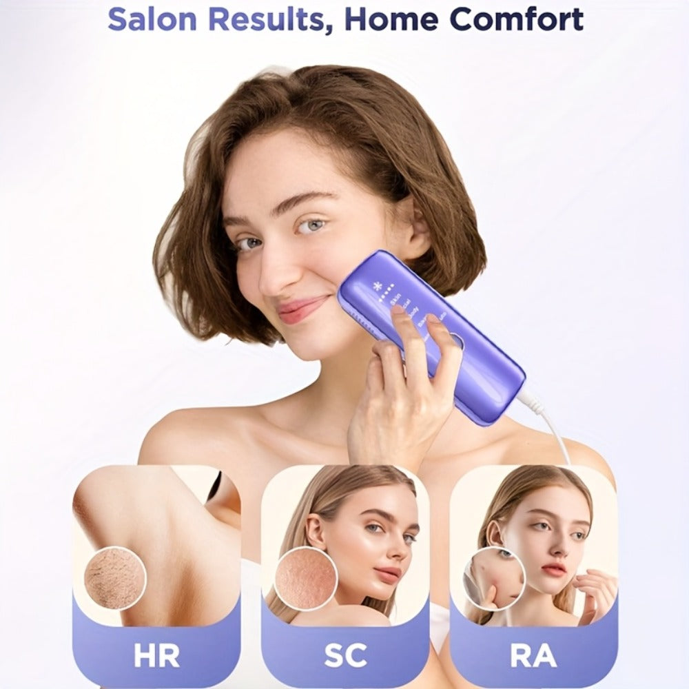 LEFINEE Latest Generation of Home Use Hair Remover, Women'S Festival Gift, Five Levels of Energy Intensity Adjustment, Automatic Continuous Light Emission, Automatic Shutdown Protection, Display Screen for All Body Parts