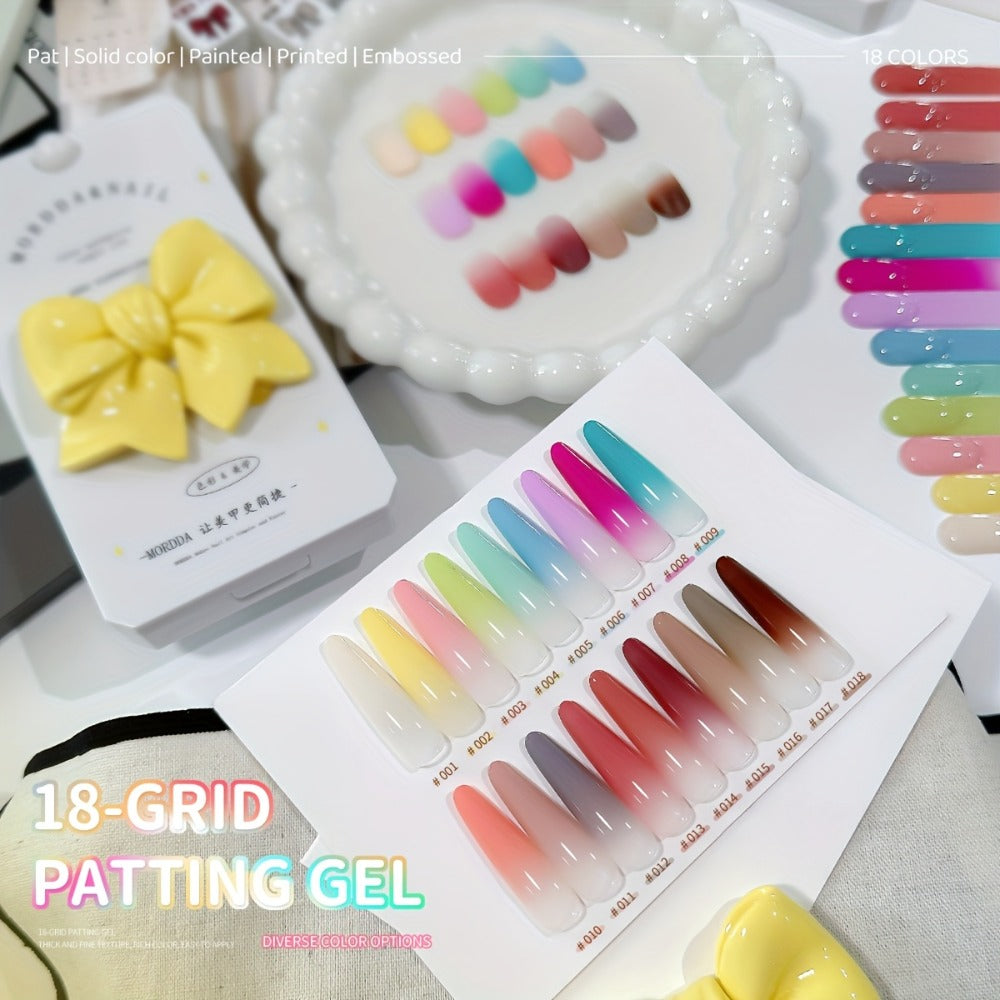 MORDDA Autumn/Winter New Popular Patting Gel Nail Art Set 18pcs, High Saturation Color Patting Gel PolishFor Fashion Salon Nail Design, Women's Nail Art Tools, Preferred Choice for Nail Enthusiasts