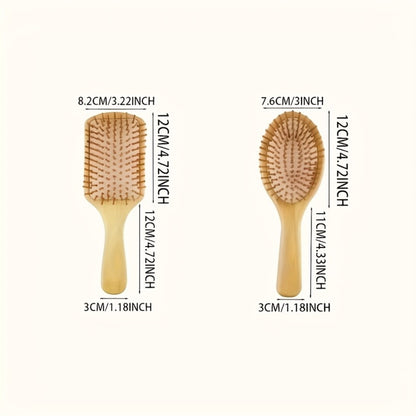 Personalized Engraved Wooden Hair Brush — Custom Name Comb, Handmade Bridesmaid Gift, Wedding Party Favor, Mother's Day & Teacher's Day Gift for Women