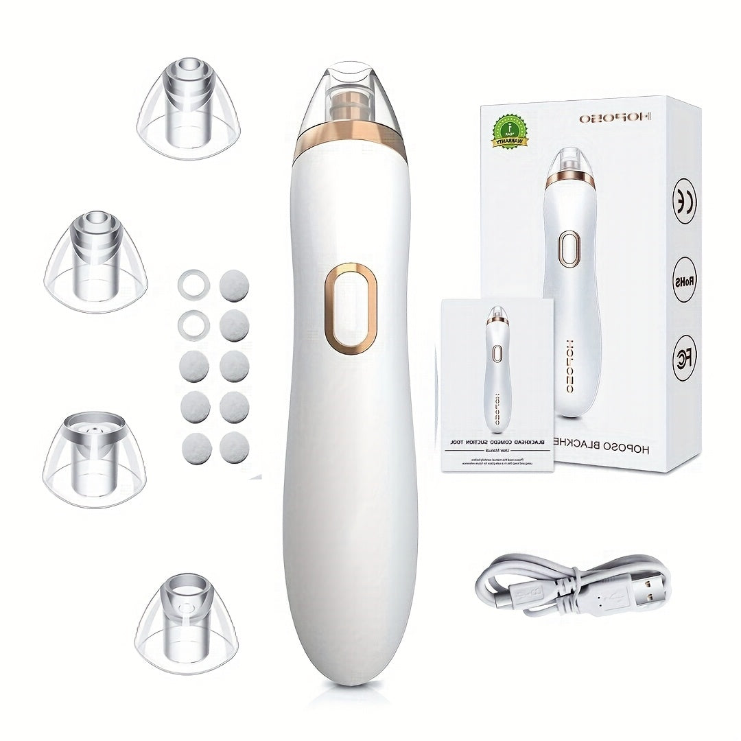 Blackhead Remover Vacuum, Pore Cleaner with 5 Adjustable Suction Power Levels and 4 Different Probes, Rechargeable and Portable, Ideal Gift for Men and Women