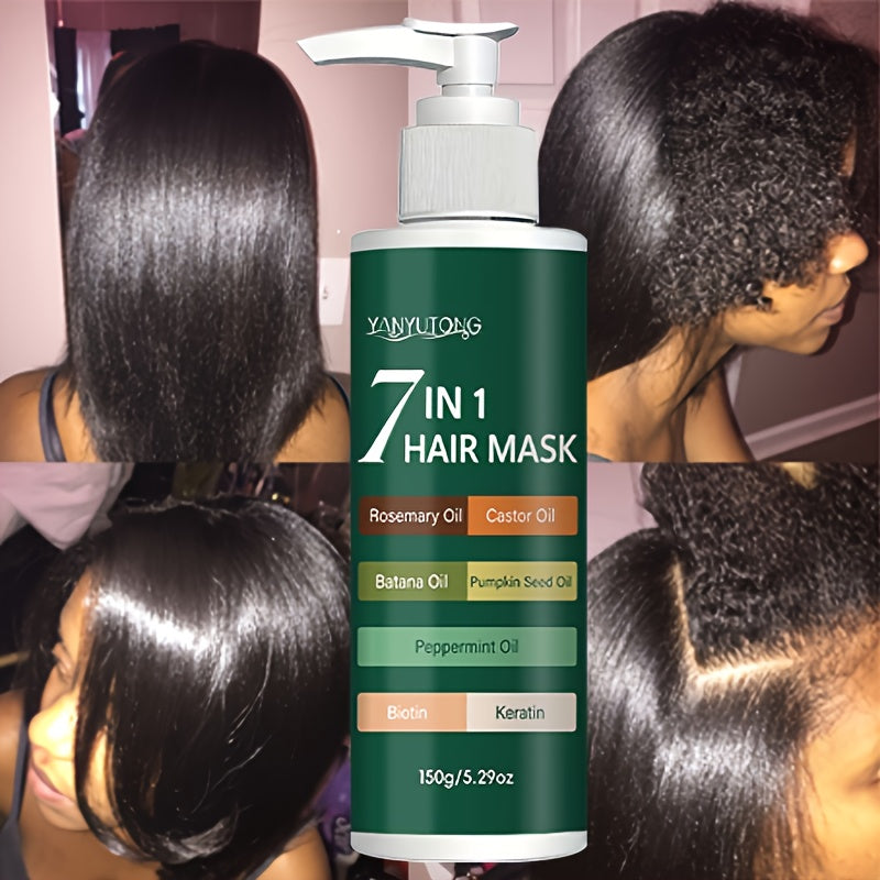 150g 7-in-1 Hair Care Mask, Containing Batana, Rosemary And Other Ingredients, Prevents Breakage, Softens And Moisturizes, Increases Shine, Suitable for Dry And Damaged Hair, Makes Hair Healthier, Suitable for All Hair Types.