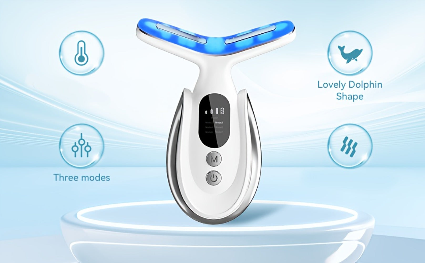 7-In-1 Multifunctional Neck And Facial Massager with LED Lights - Rechargeable, USB Charging, Lithium Battery Gift for Mom on Mother'S Day