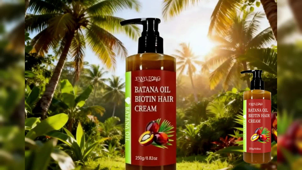 2pcs Of Batana Oil Biotin Hair Cream, Rich In Batana Oil And Biotin, Deep Care - No Frizz, Increase Hair Gloss, Make Hair Soft And Smooth, Prevent Breakage And Splitting, Suitable for Dry Hair