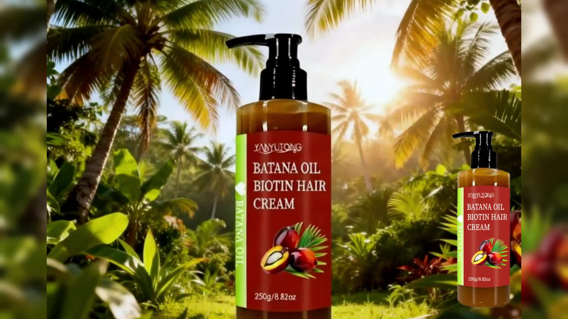 2pcs Of Batana Oil Biotin Hair Cream, Rich In Batana Oil And Biotin, Deep Care - No Frizz, Increase Hair Gloss, Make Hair Soft And Smooth, Prevent Breakage And Splitting, Suitable for Dry Hair