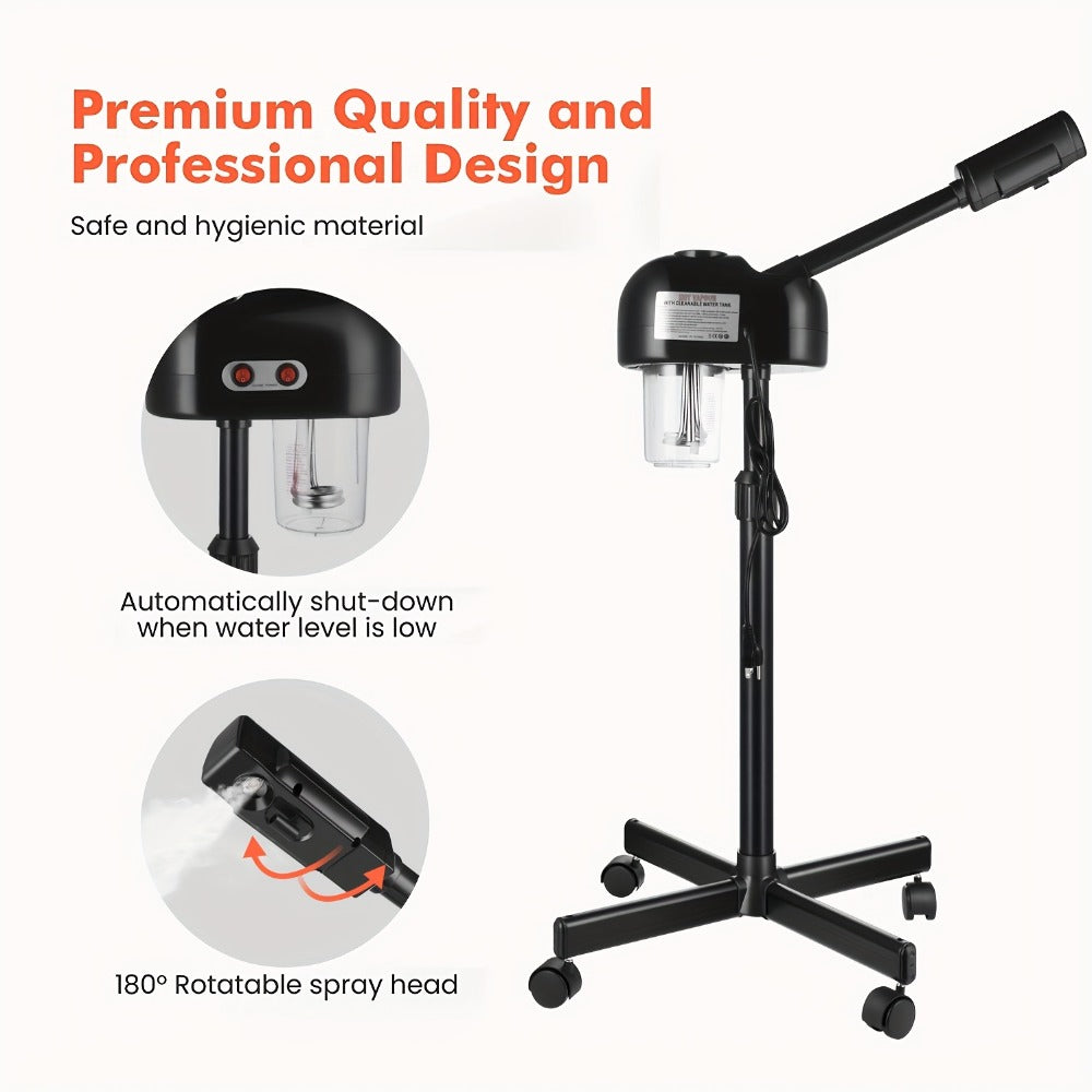 Professional Facial Steamer on Wheels Hot Ozone Face Steamer for Facial, Standing Esthetician Steamer for Salon Beauty And Spa, Mist Face Steamer for Facial Skin Care