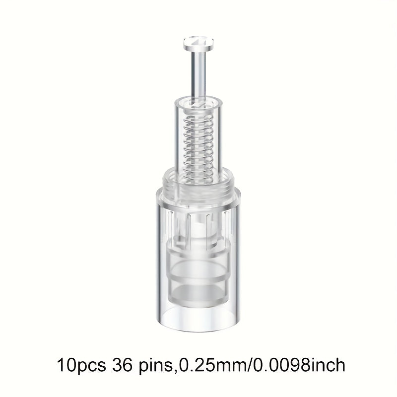 Derma Pen Replacement Needle Cartridges 10pcs/Pack — 12 Pin, 36 Pin & R-Nano Tips for L1 L3 L6 L8 S8 Microneedling Pen, 0.25mm Screw-Lock