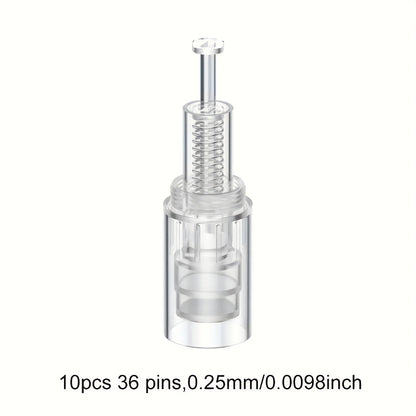 Derma Pen Replacement Needle Cartridges 10pcs/Pack — 12 Pin, 36 Pin & R-Nano Tips for L1 L3 L6 L8 S8 Microneedling Pen, 0.25mm Screw-Lock