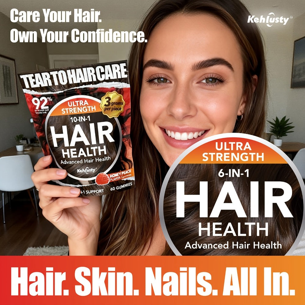[Hair Care Gummies] Throat Hair Care Gummies, Nourish Thinning Hair And Promote Hair Thickness. Contains Vitamin C, Biotin, Ginger, And Collagen Complex. for Fuller, Thicker Hair. Suitable for Both Women And Men. Peach Flavor - 90 Gummies (30-Day Supply)
