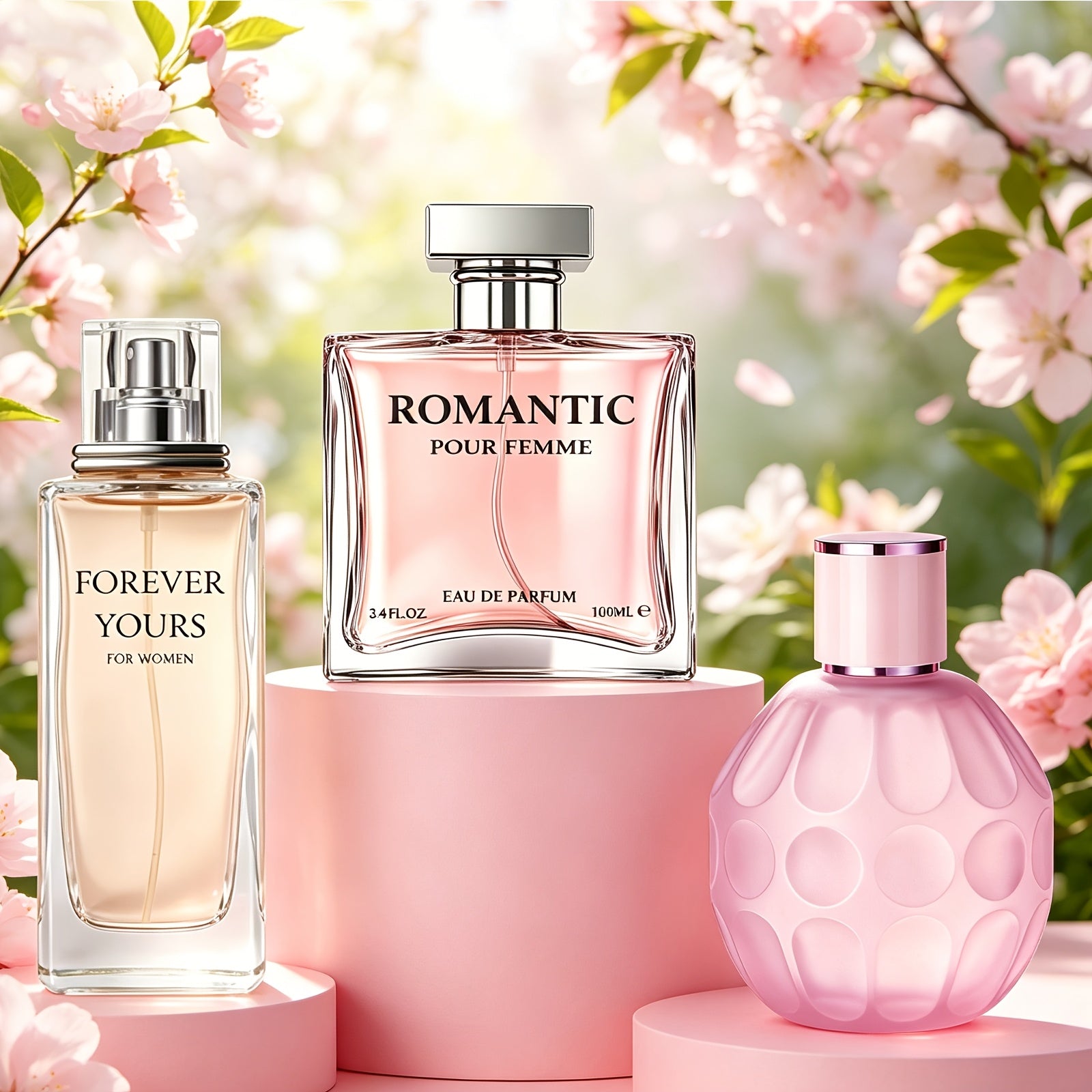 3PACK/10.1oz Women's Signature Fragrance Collection | Quince Lychee Musk, Pear Vanilla Sandalwood & Amber Berry Woods | Refined Perfume Trio for Her, Everyday Elegance, Versatile Scent Options