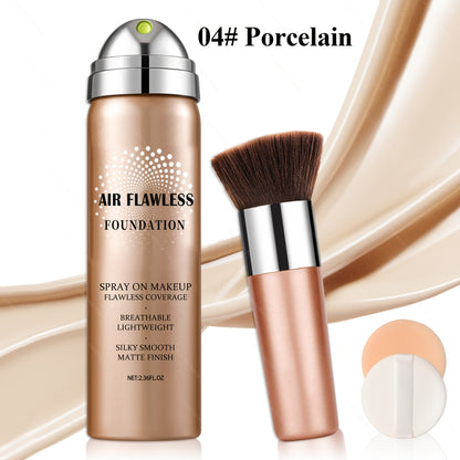 Liquid Foundation Airspray Kit — Full Coverage & Long-Lasting Finish | 6 Shades | Natural Beige Nude Porcelain Tan Medium | Daily & Party Makeup