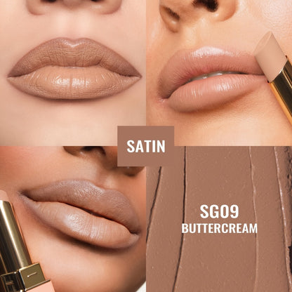 Nude Lipstick Set Oulac Satin Finish - Lightweight Moisturizing Full Coverage Lip Color, Cream-to-Satin Formula, 12g Each, Gift-Ready for Women All Skin Tones (LT-SG Nude Set 2 & 3)