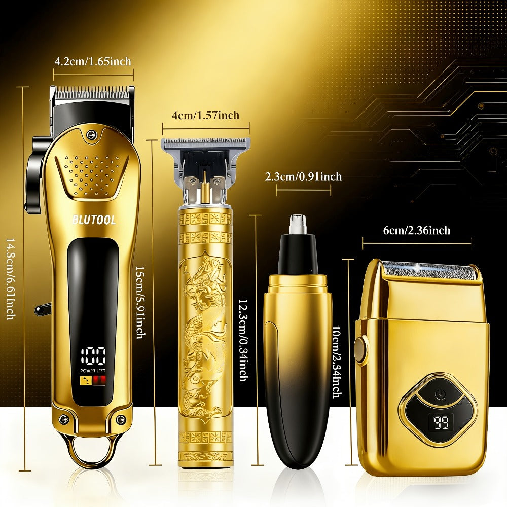 2/4 Piece Men's Grooming Set: Hair Clipper  Electric Shaver. Supports USB Charging, Offers Cordless Portability, Features An LED Display a Precision Grooming Tool Designed Exclusively for Men. The Ideal Gift for A Father, Husband, or Boyfriend.