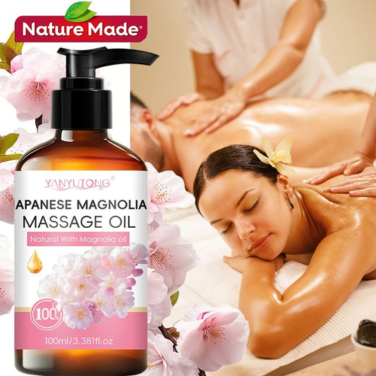 Cherry Blossom Massage Oil with Glycerin - Nourishing Hydrating Body Massage Oil for Couples & All Skin Types - Natural Relaxing Aromatherapy Oil 100ml